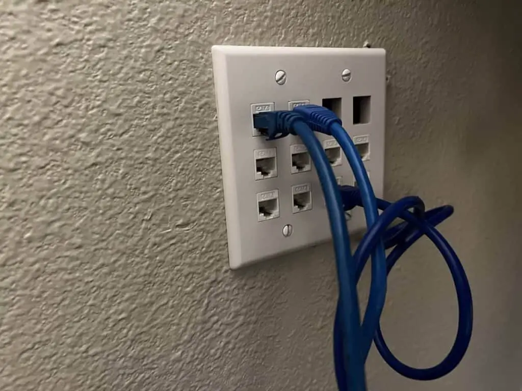 Ethernet in college dorm room.